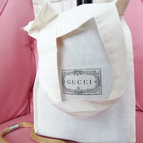 GUCCI Reusable Cotton Canvas Tote Bag Mini / in Cream - Picture 4 of 7